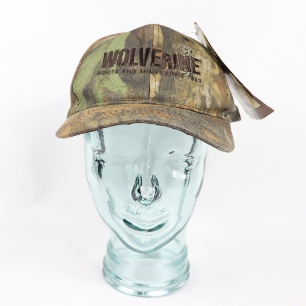 Vintage New Wolverines Boots Camo Hunting Hat Cap